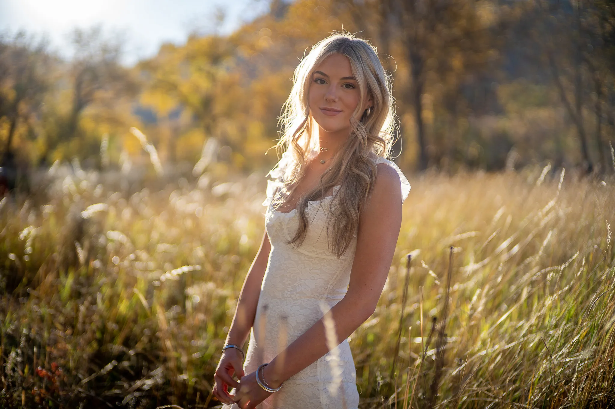 Caroline's senior portrait session in the Boulder foothills at golden hour